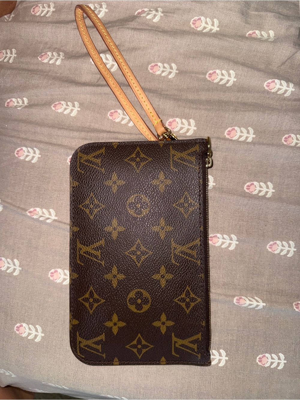 Louis Vuitton Monogram Canvas Wristlet in Brown and Tan
